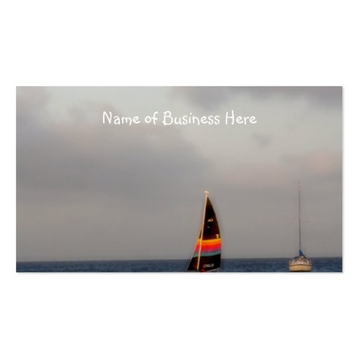 Colorful Sailboat Business Card Template (front side)