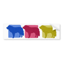 Colorful Saint Bernard Silhouettes Bumper Stickers