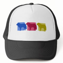 Colorful Saint Bernard Silhouettes Trucker Hats