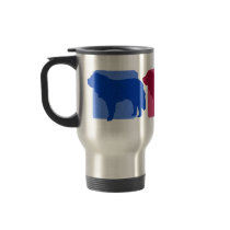 Colorful Saint Bernard Silhouettes Travel Mug