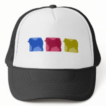 Colorful Samoyed Silhouettes hats by MenagerieMayhem Colorful Samoyed Silhouettes hats