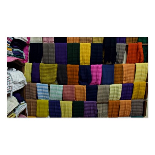 Colorful scarves on display business card (back side)
