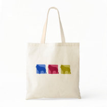 Colorful Schipperke Silhouettes bags by MenagerieMayhem Colorful Schipperke Silhouettes bags