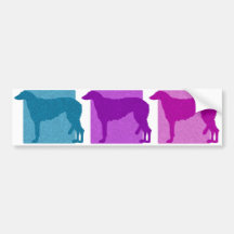 Colorful Scottish Deerhound Silhouettes Bumper Sticker
