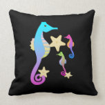 Colorful Sea Horses Pillow