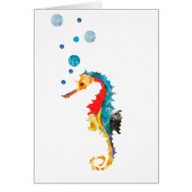 Colorful Seahorse Greeting Card