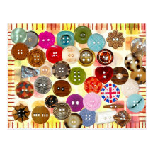 Colorful sewing buttons post card