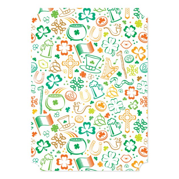 Colorful Shamrock St. Patrick's Day Invitation