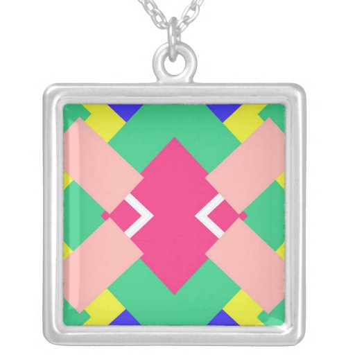 Colorful shapes custom necklace
