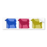 Colorful Shiba Inu Silhouettes Bumper Stickers