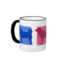 Colorful Shiba Inu Silhouettes mugs