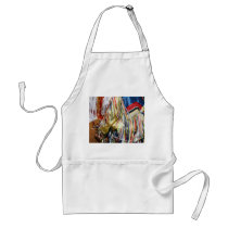Colorful shimmer fringe close up apron