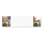 Colorful shimmer fringe close up bumper stickers