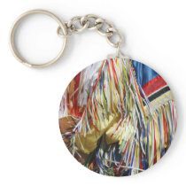 Colorful shimmer fringe close up key chain