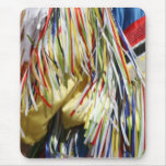 Colorful shimmer fringe close up mousepads