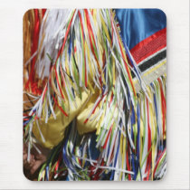 Colorful shimmer fringe close up mousepad