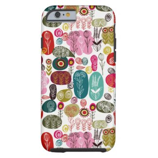 Colorful Simple Hand Drawn Retro Flowers Pattern 4 iPhone 6 Case