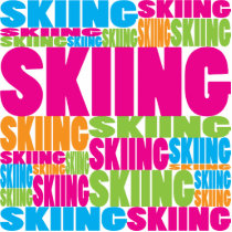 Colorful Skiing photo sculptures
