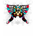 Colorful Skull Butterfly and Vines t-shirts by psychozen Colorful Skull Butterfly and Vines t-shirts