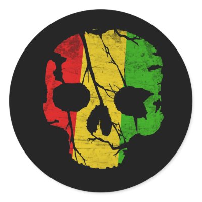 Colorful Skull Round Stickers by GrungeFactory