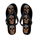 Colorful Skull Women's Flip Flops