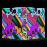 Colorful Skulls with Hearts binders