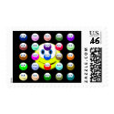 Colorful Smileys postage