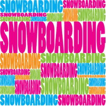Colorful Snowboarding photo sculptures