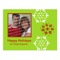 Colorful snowfall postcards