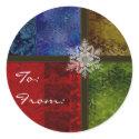 Colorful snowflake gift stickers sticker