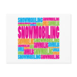 Colorful Snowmobiling Post Card