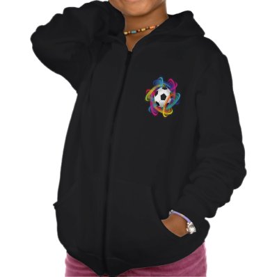 Colorful Soccer Ball Girls Hoodie