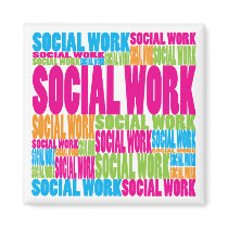 Colorful Social Work Fridge Magnets