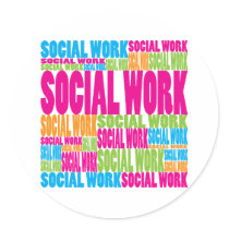 Colorful Social Work Round Sticker