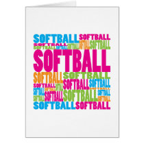 Colorful Softball Card