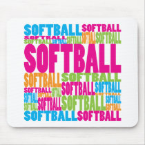 Colorful Softball Mouse Mat