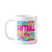 Colorful Softball Coffee Mug