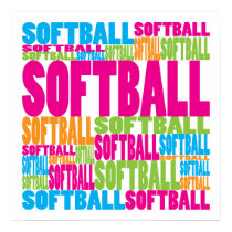 Colorful Softball Posters