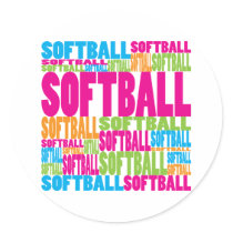 Colorful Softball Sticker