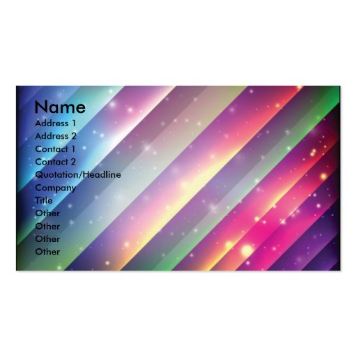 Colorful Space Backgrounds2, Name, Address 1, A... Business Cards (front side)