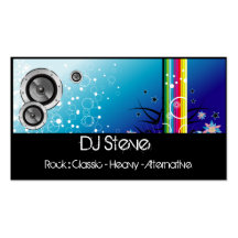 Colorful Speakers Band DJ Music 2 Business Cards