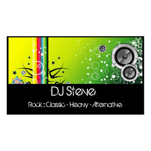 Colorful Speakers Band DJ Music Business Cards