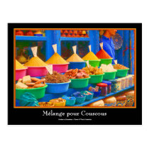 Colorful Spice Market in Marrakesh Morocco Post Cards