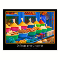 Colorful Spice Market in Marrakesh Morocco postcards