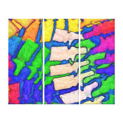 Colorful Spine Art Wrapped Canvas Stretched Canvas Print