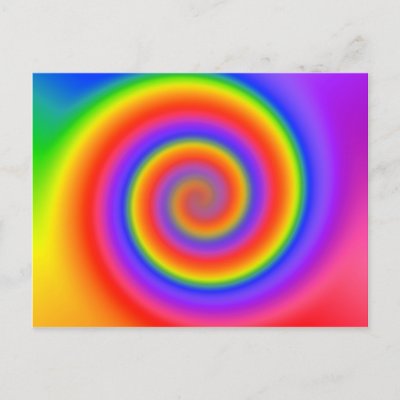 Colorful Spiral Design: Postcards