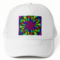 colorful spiral mandala trucker hats