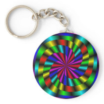 colorful spiral mandala key chains