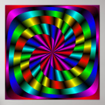 colorful spiral mandala poster