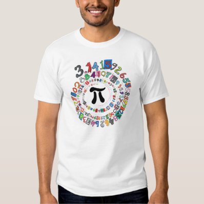 Colorful sPiral of Pi Calculated T Shirt